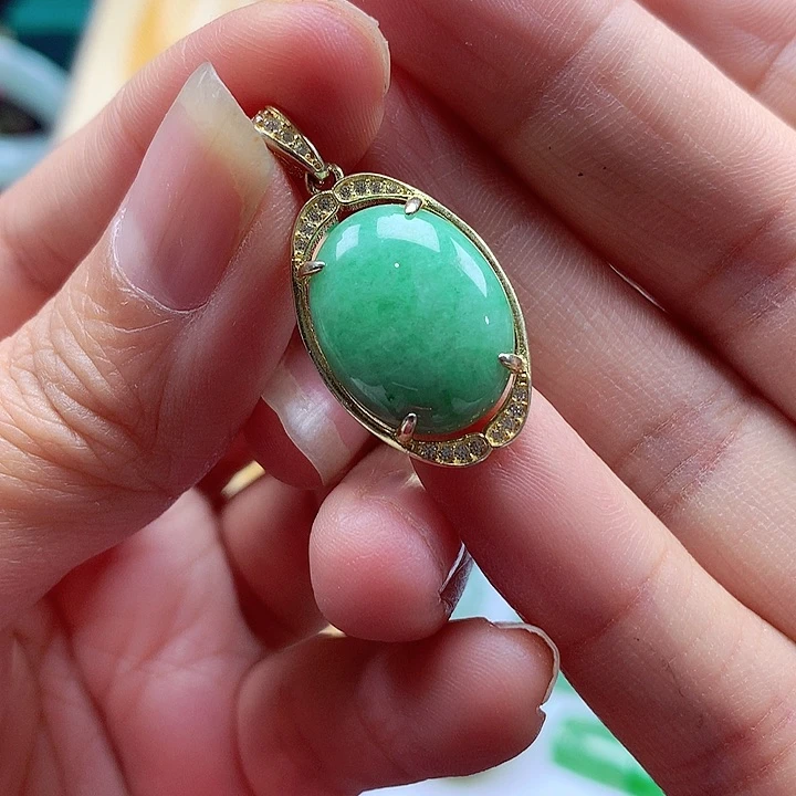 颈饰银S925镶嵌翡翠翡翠