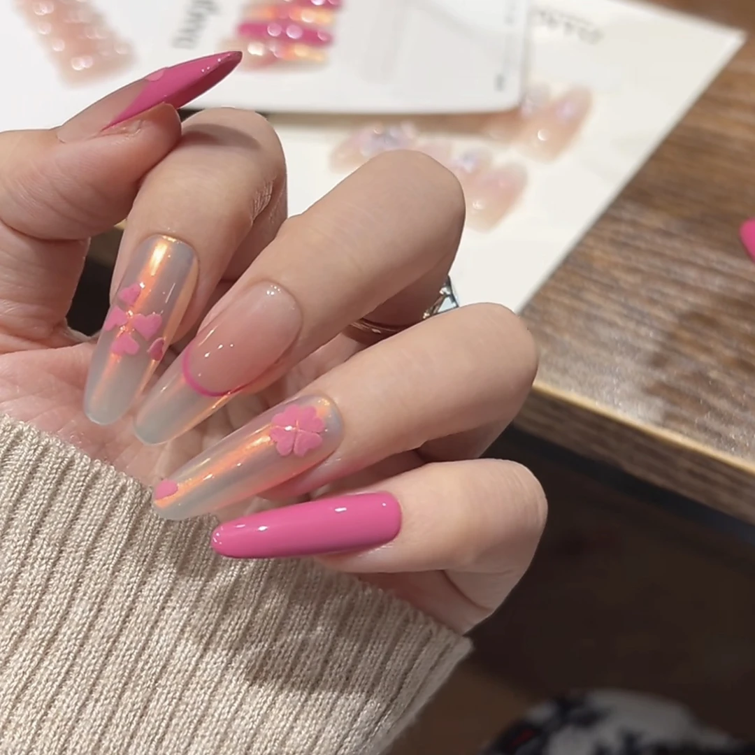 【粉红佳人】纯手工制作可拆卸穿戴甲10片