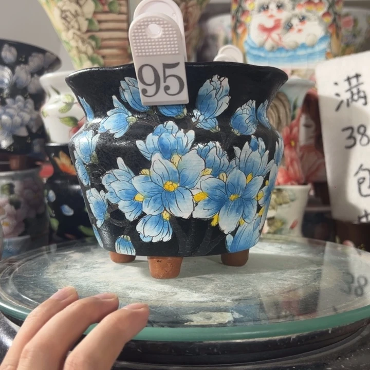 景德镇手绘花盆满38包邮偏远地区除外