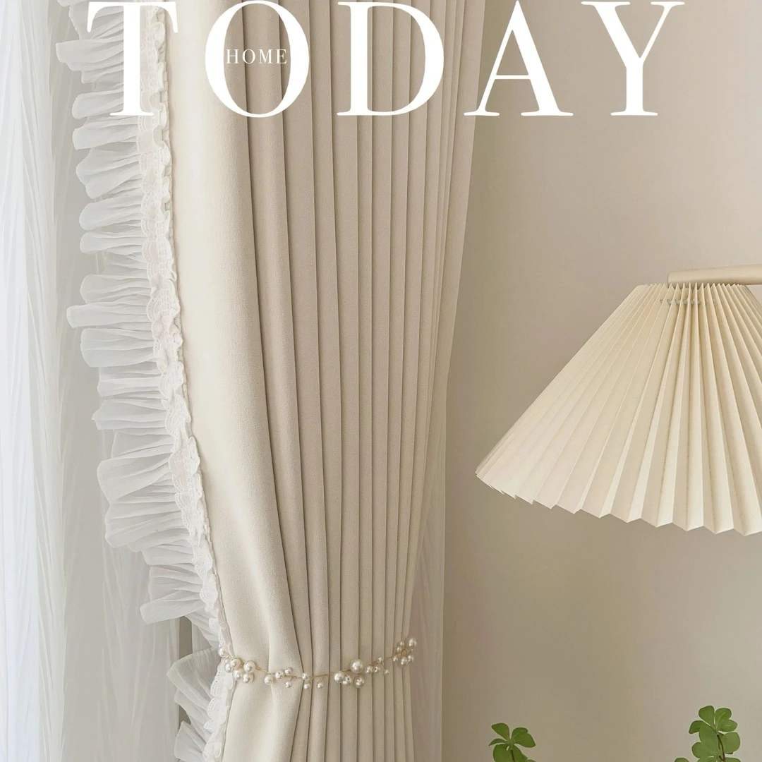 白雪公主雪尼尔高遮光布帘定制改短花边卧室客厅女孩奶油白窗帘