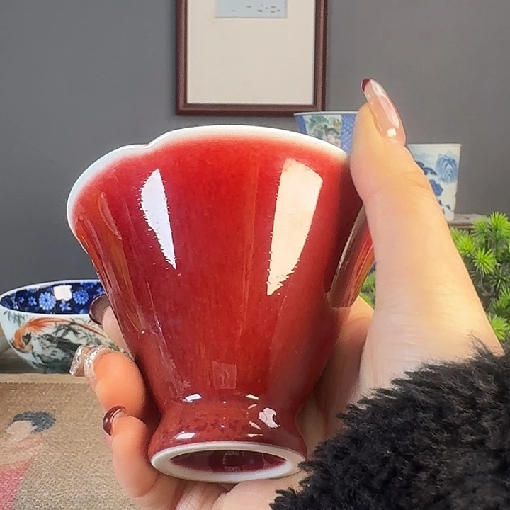 摆件景德柴烧茶杯多人