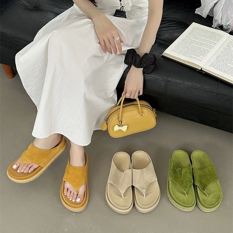 网红4.5CM包豪斯极简风2025夏季新款夹脚人字拖休闲百搭拖鞋女