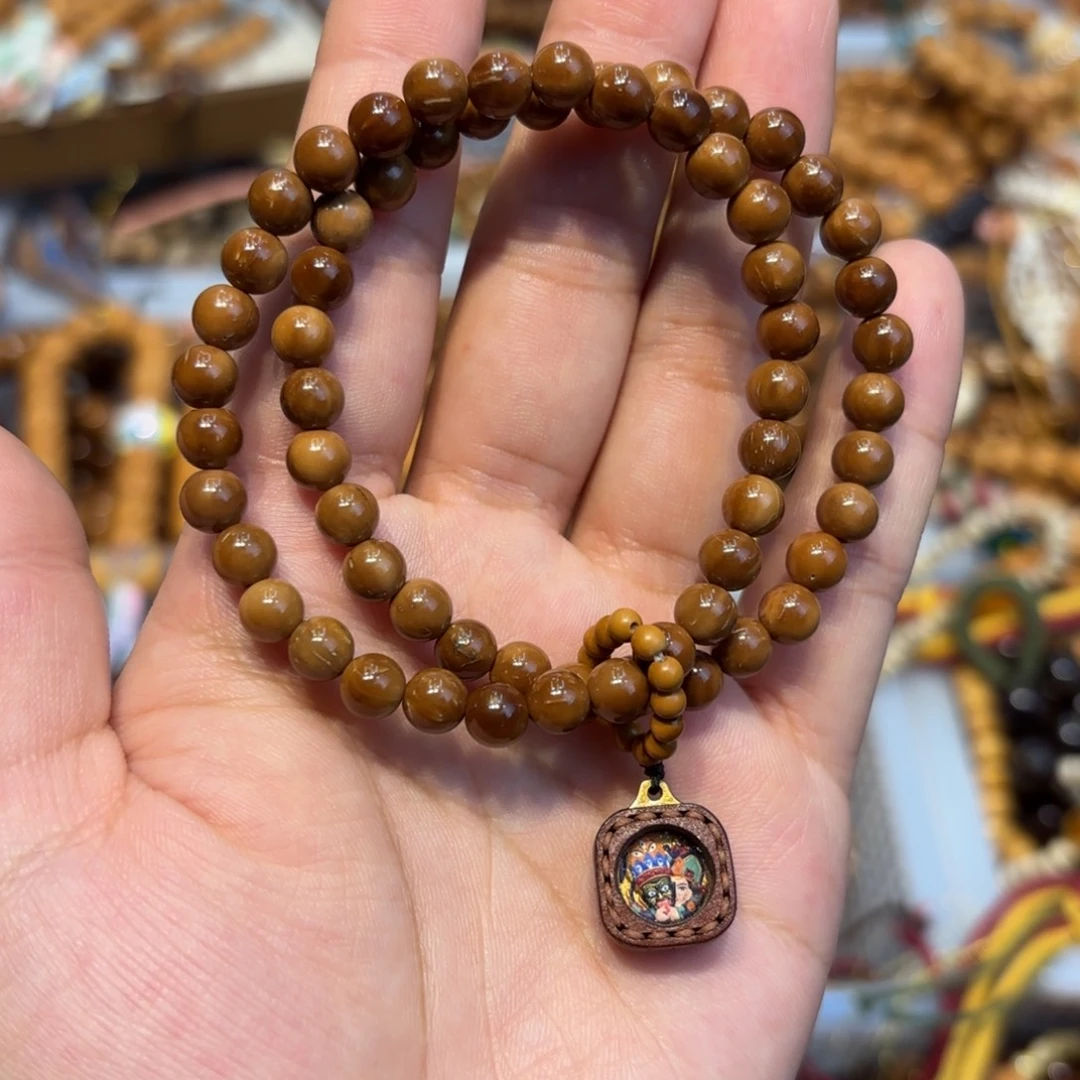 吊坠白玉菩提卡6双圈