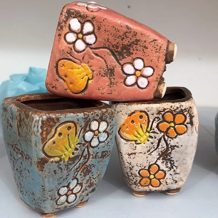 红陶粗陶多肉花盆发6个