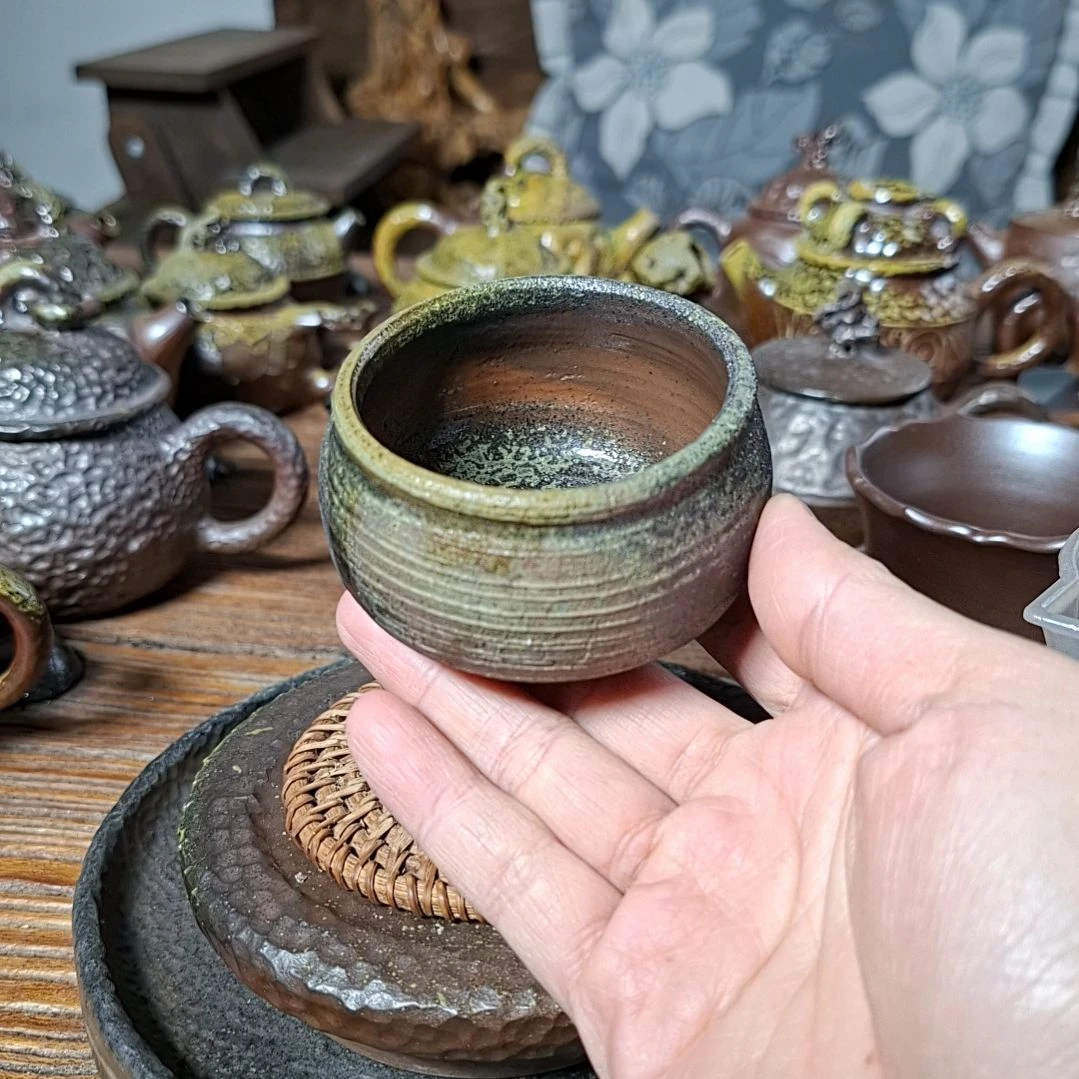 坭兴陶纯柴烧杯100c，微瑕