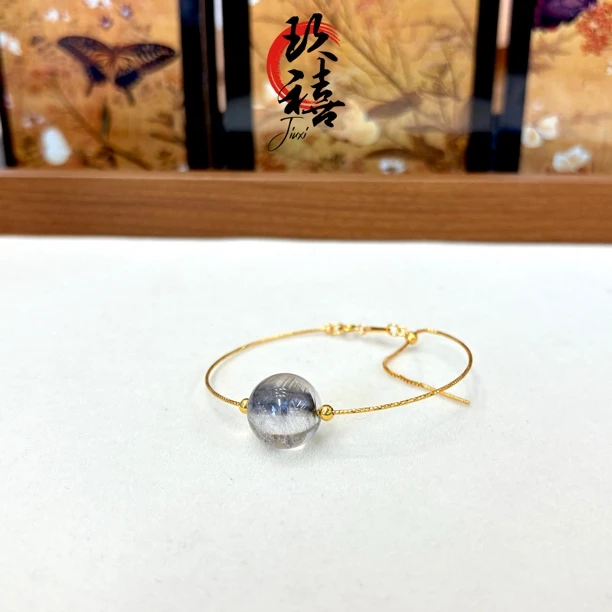 【二妹推荐】高品透体黑银钛单珠手环14➕ 0935B112602472多样性发一