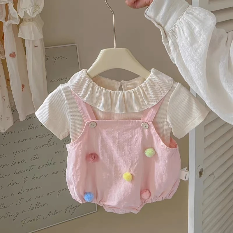 婴儿套装夏装2025新品洋气女宝宝短袖包屁衣夏季衣服两件套三角爬