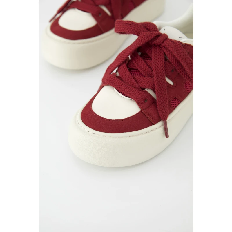 BAYBERYL老贝胖胖2.0红拼色厚底板圆头时尚休闲鞋DD5C1522-3/15