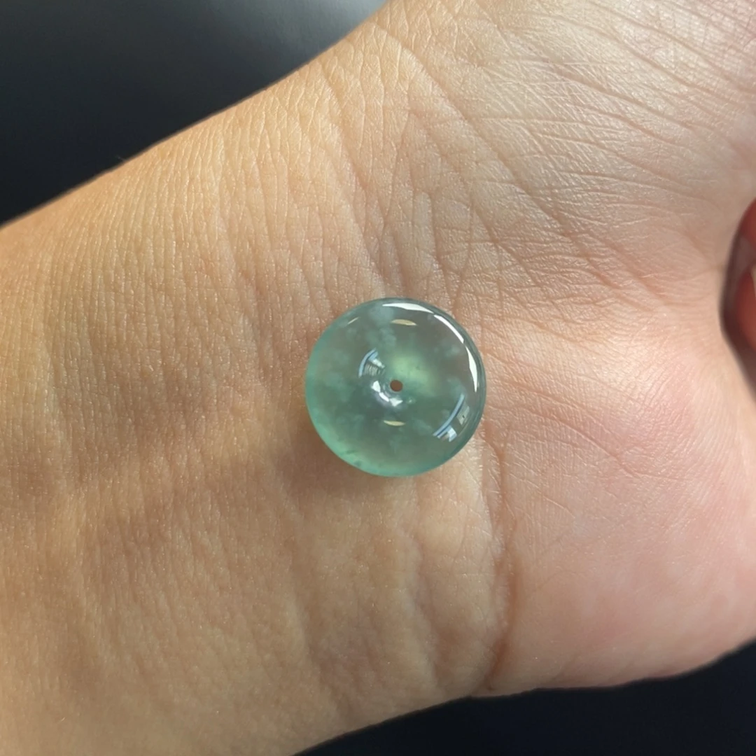 翡翠裸石冰晴平安扣