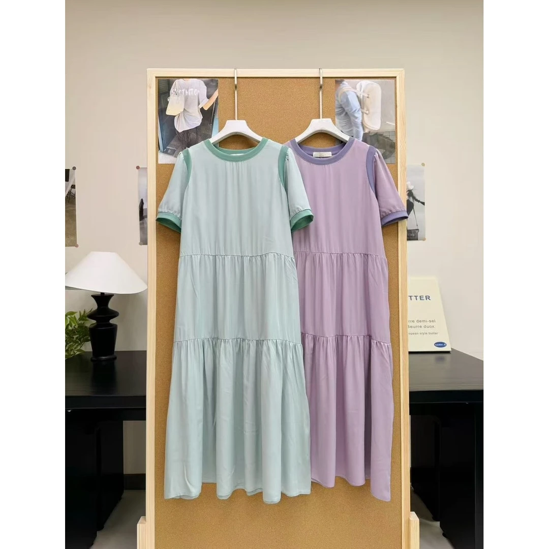 DLS-[文素法式]2025夏季新款女修身百搭气质休闲长裙X-5286