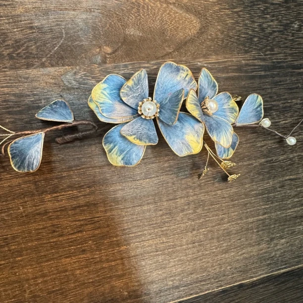 （听月专属）大麦吖古风发饰汉服绒花发簪 手工制作默认微瑕