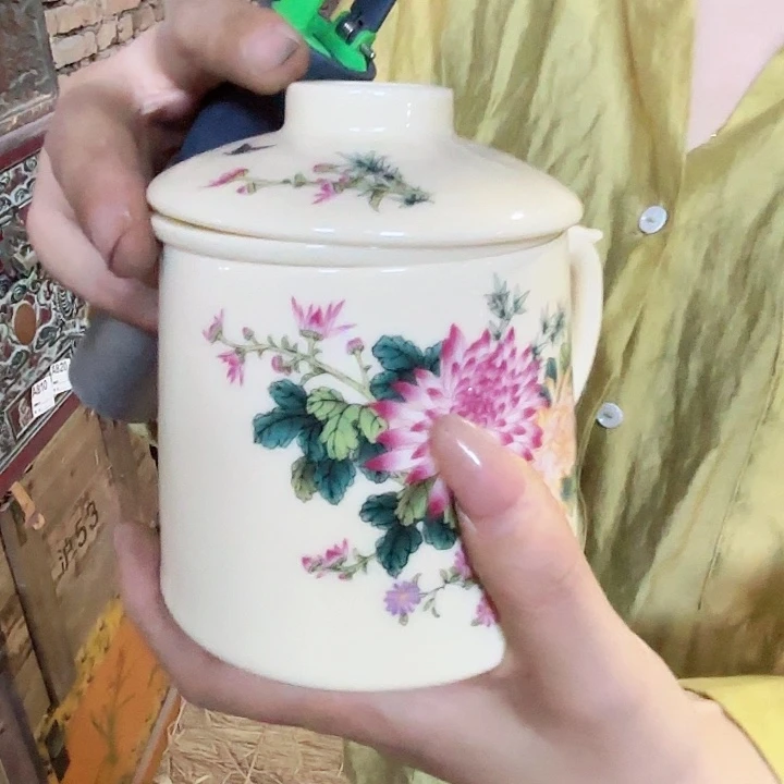 摆件景德镇高温陶瓷办公杯