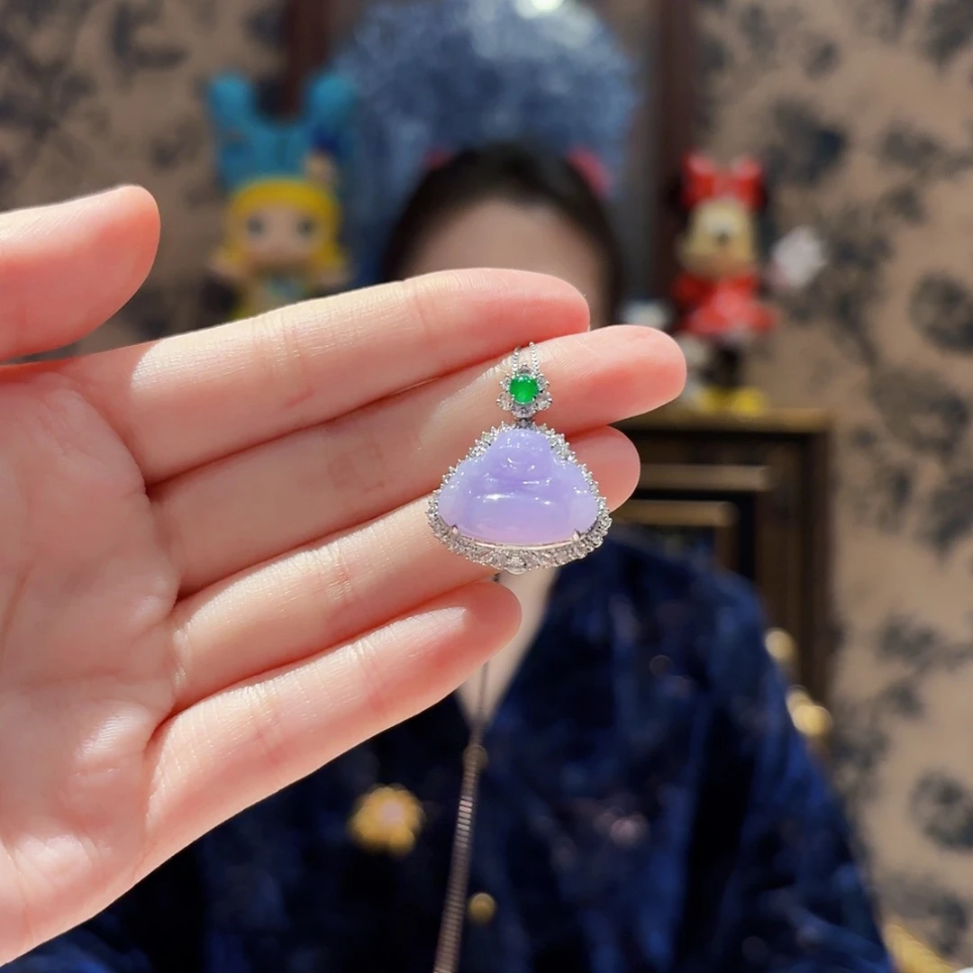 翡翠18K金镶嵌吊坠(赠链)