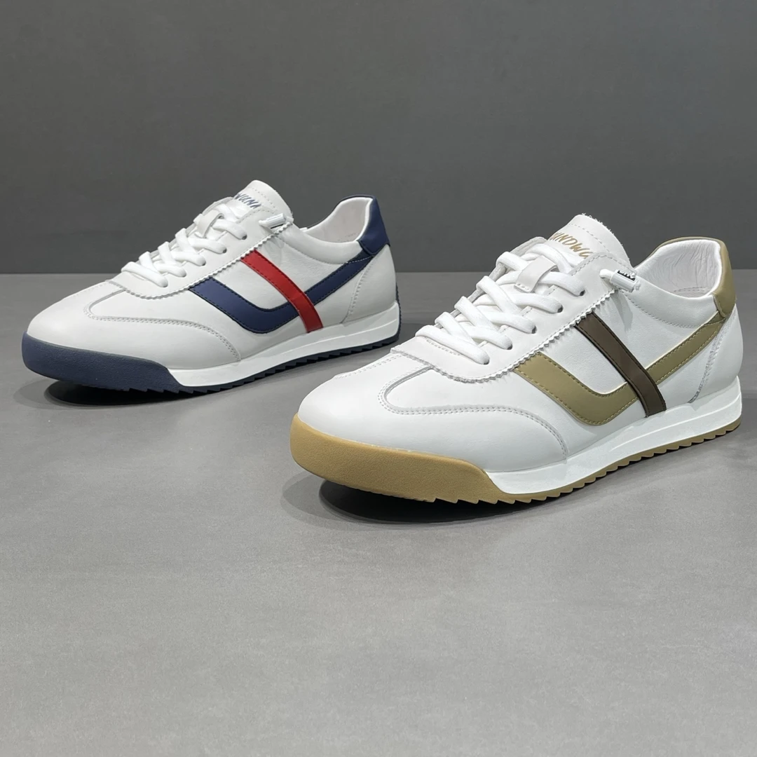 广州欧丽龙男鞋头层牛皮阿甘鞋运动休闲鞋真皮板鞋城市小白鞋男士