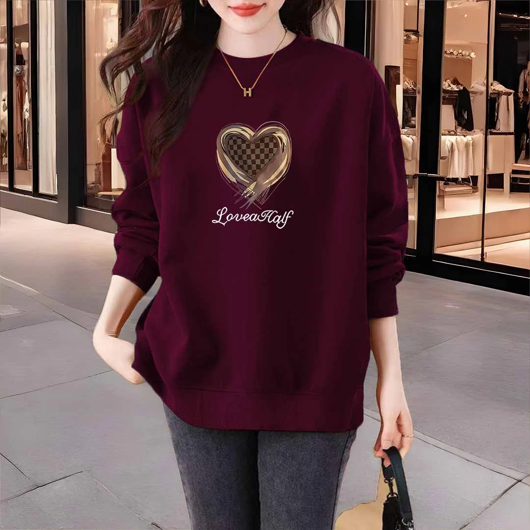 秋冬季圆领卫衣新款2025韩版大码爆款纯棉宽松时尚外套洋气上衣女