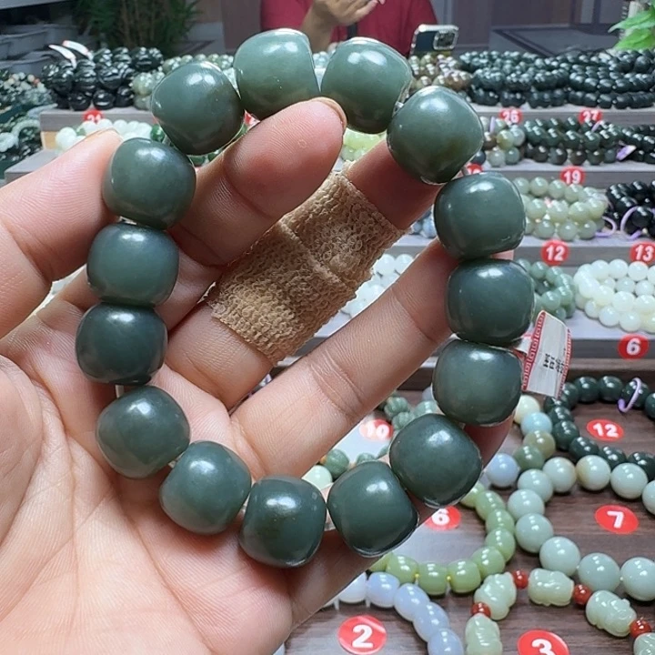 未镶嵌手链和田玉新疆且末蓝老型卡16