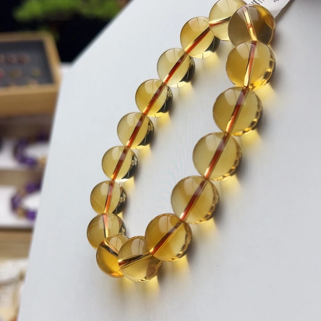 恭***仔水晶手链未镶嵌黄水晶13.6mm57