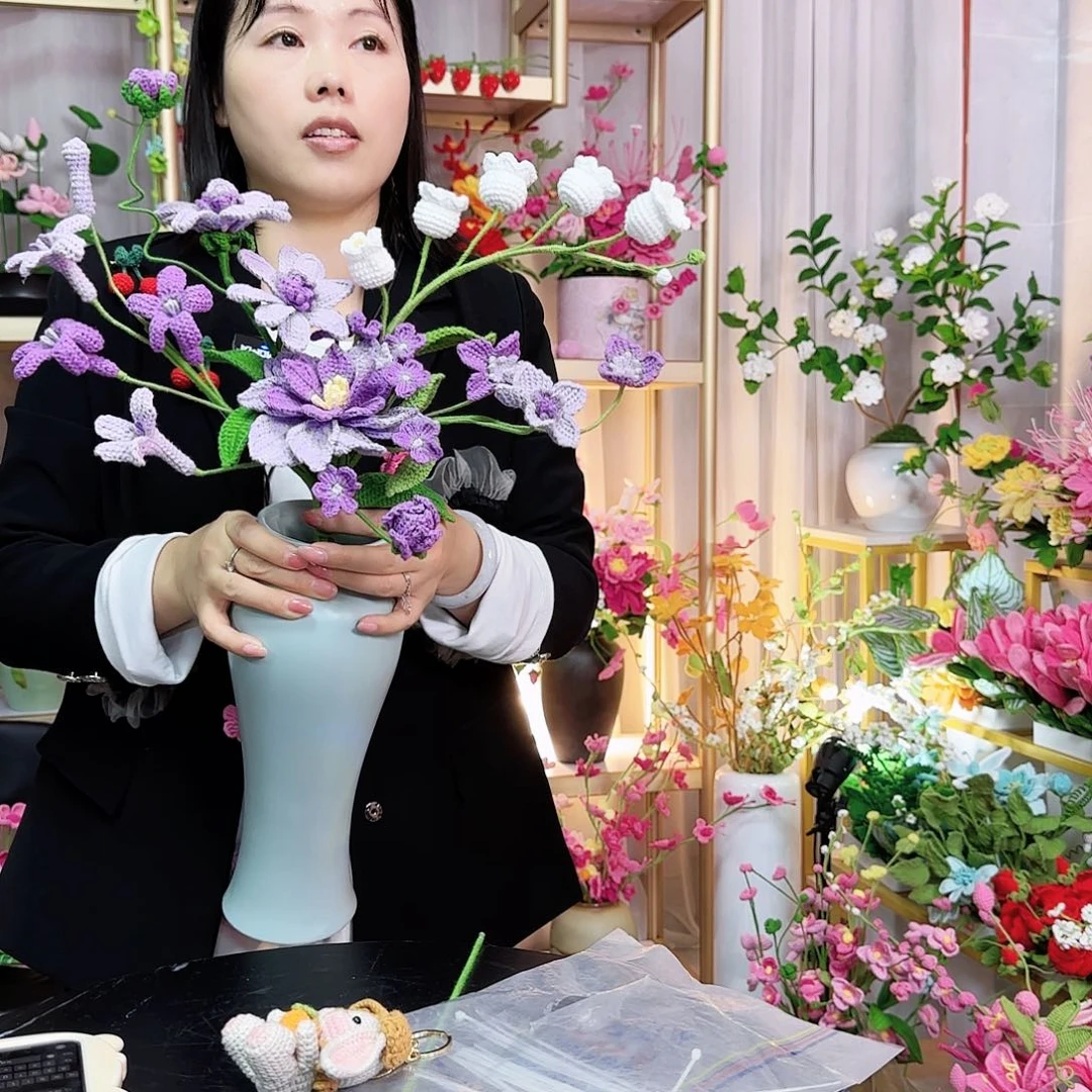 纯手工钩织手工钩织设计花束