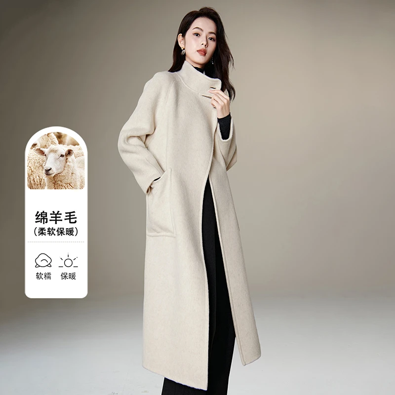 晚白【新品】2025冬百搭上衣长款大衣女25062160