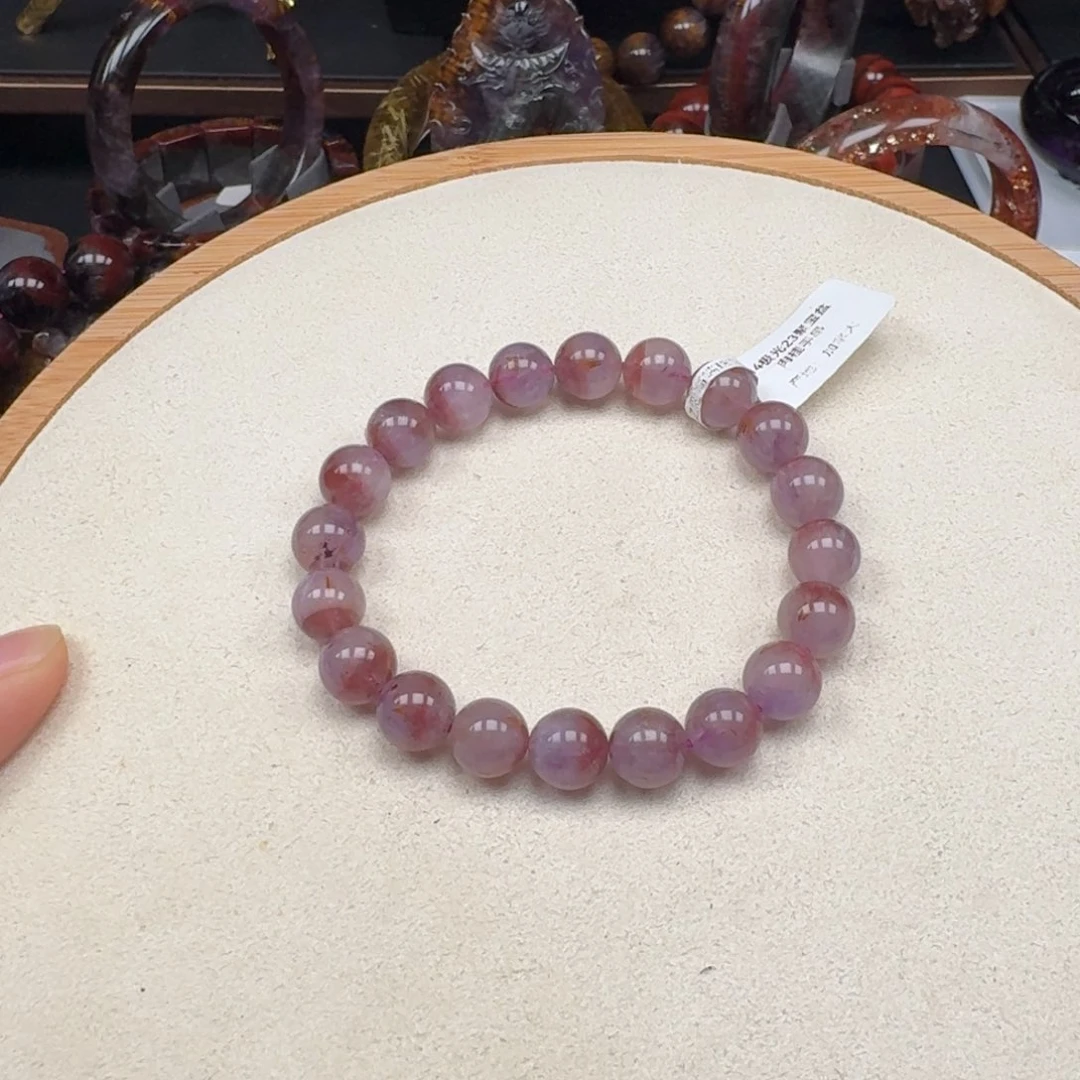 水晶手链未镶嵌极光肉桂葡萄粉手链