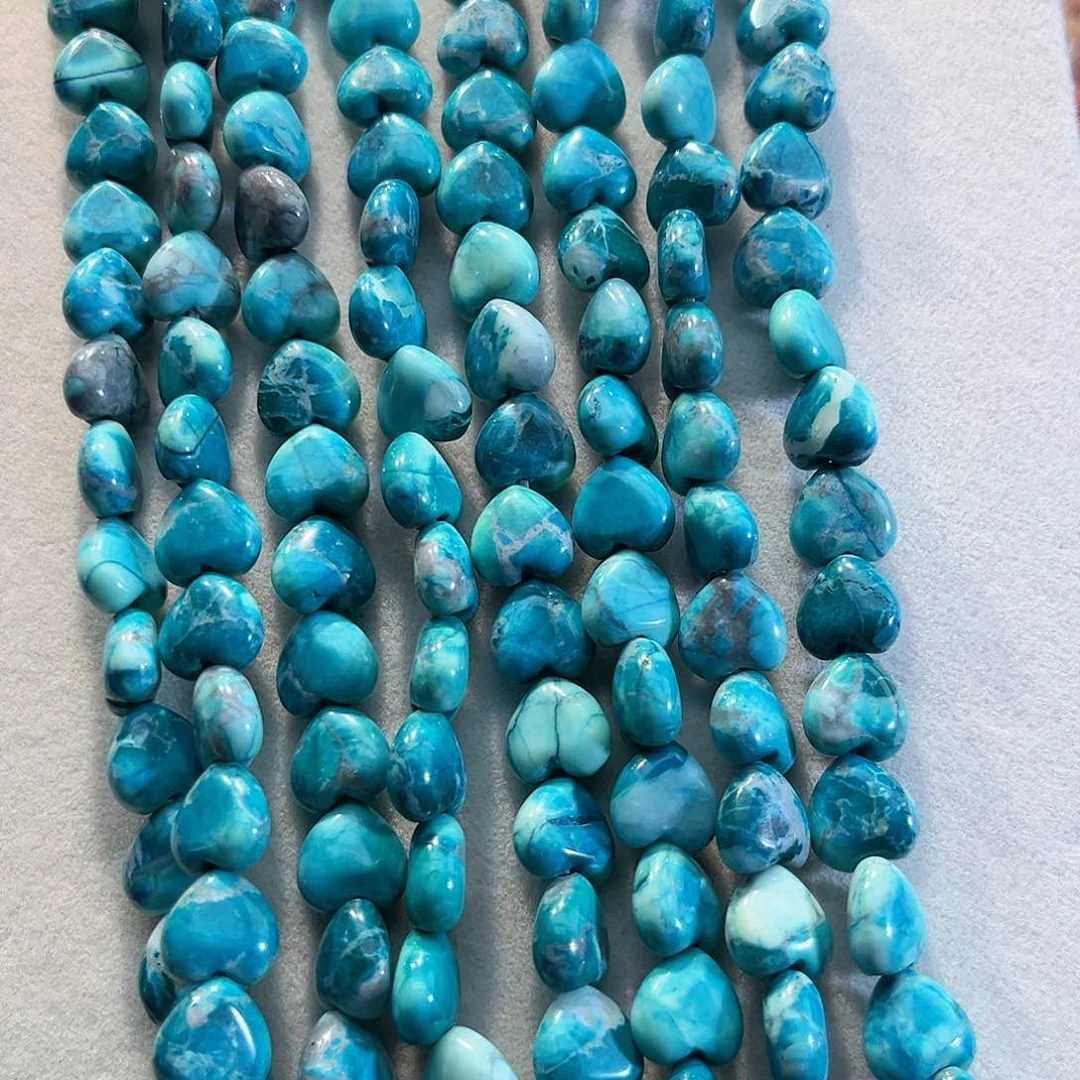 玛瑙/玉髓合金珠宝半成品美国松爱心10mm一条