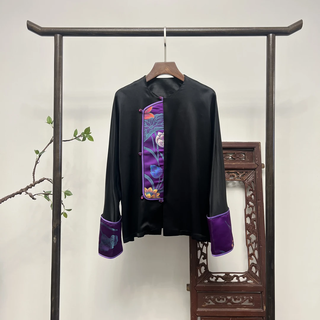 【锦安】新中式拼接显瘦百搭上衣X70180