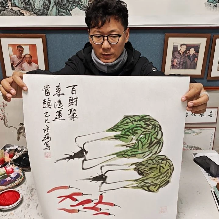 国画贾海瑞老师现场定制