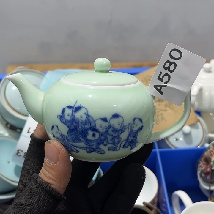 @***下瓷片茶摆件工艺品摆件666