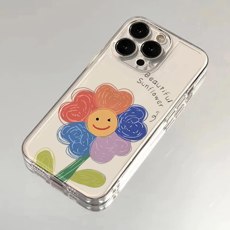 欧克里里彩虹向日葵适用iphone16/15手机壳华为P70vivo小米15oppo