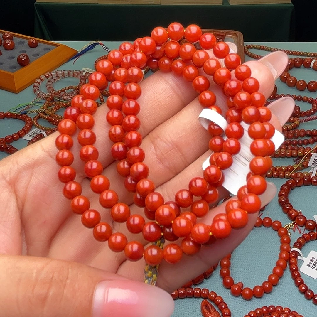 南红玛瑙未镶嵌手串卡5大加多圈
