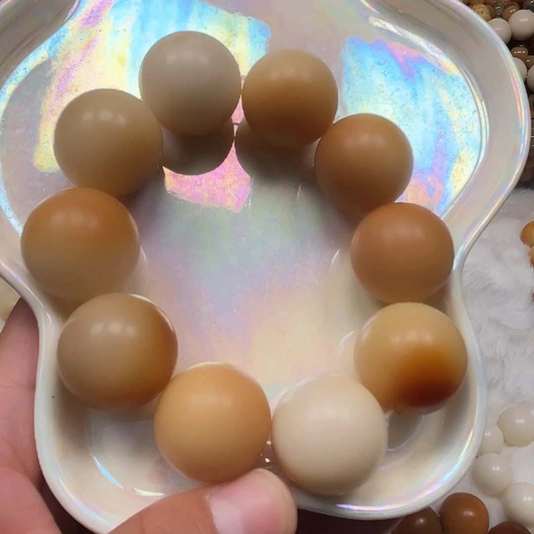 菩提根/象牙果手串25尺寸圆珠干磨微瑕