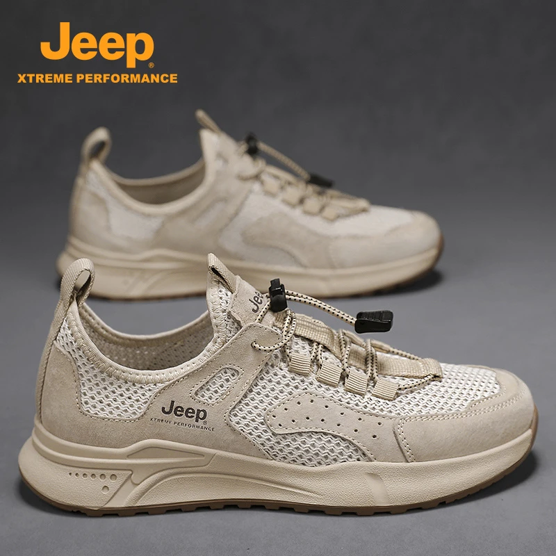 jeep吉普男鞋夏季透气网面鞋男款鞋子2025新款男士镂空薄款网鞋男