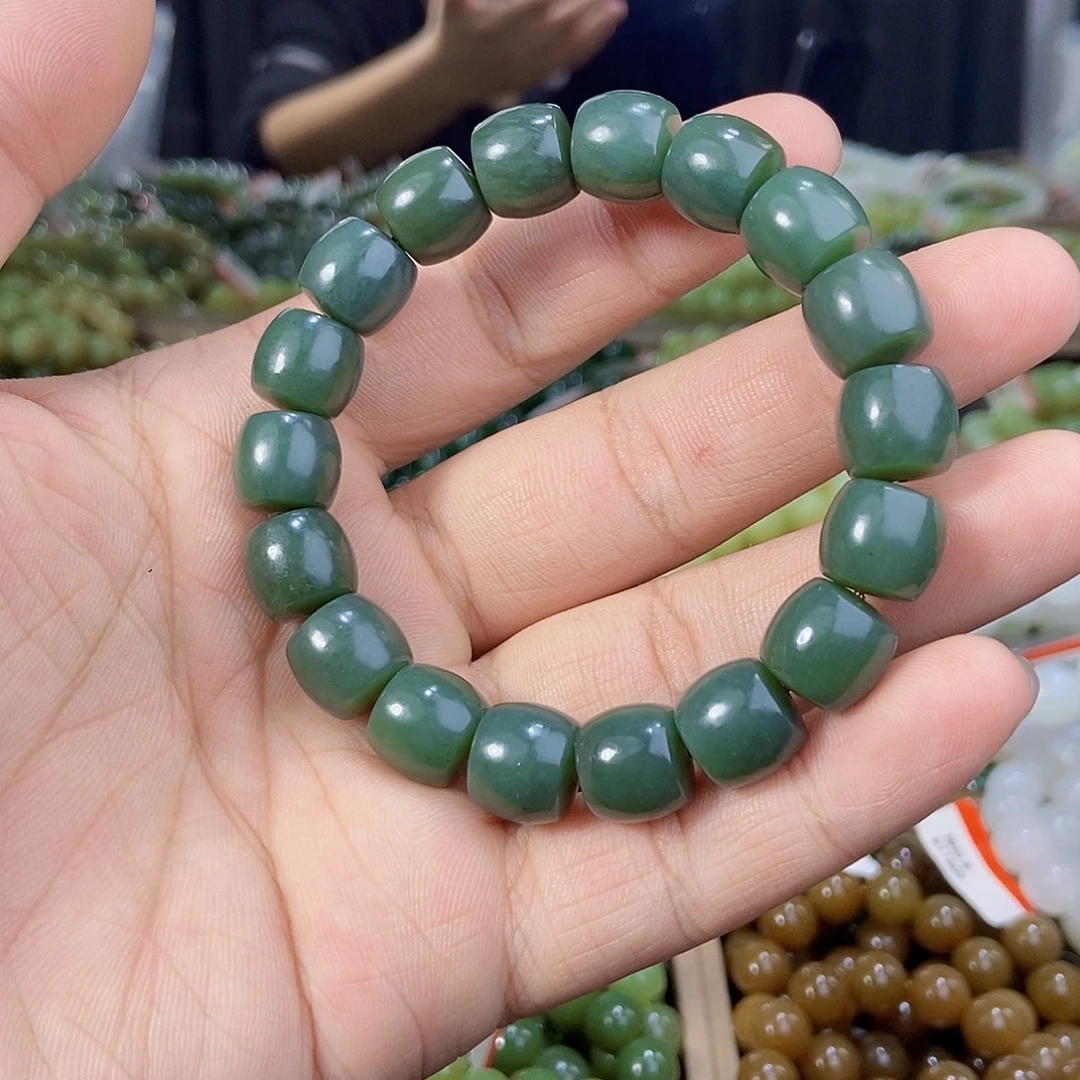 和田玉未镶嵌手串天然卡12且末料且末蓝多样性拍一发一