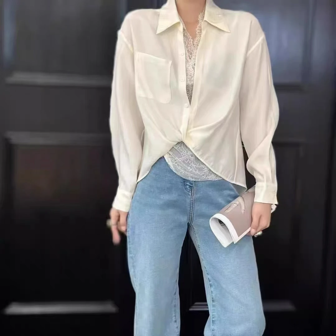 619#新款南油女装欧货蕾丝钩花女人味轻奢上衣背心衬衫两件套女