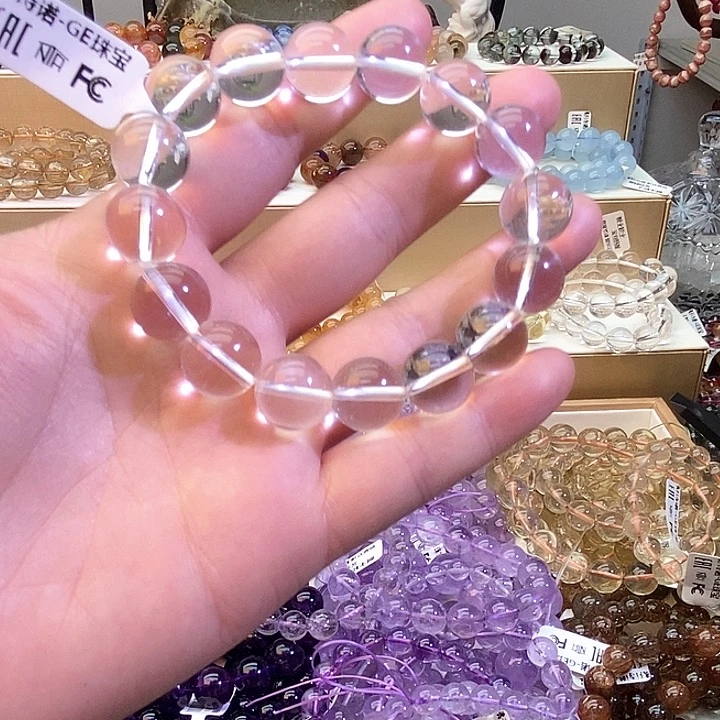水晶手链未镶嵌巴西白水晶7A12+