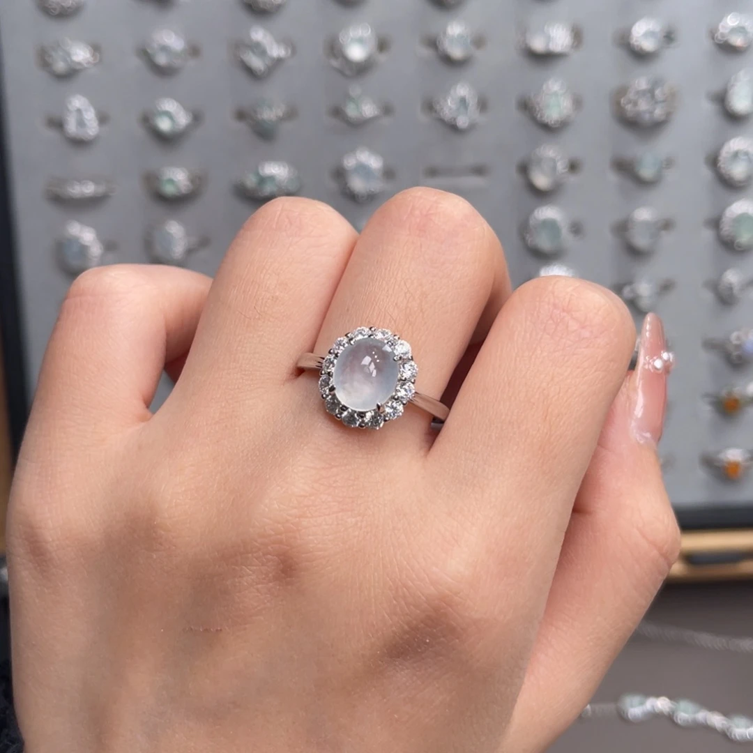 翡翠银S925镶嵌戒指