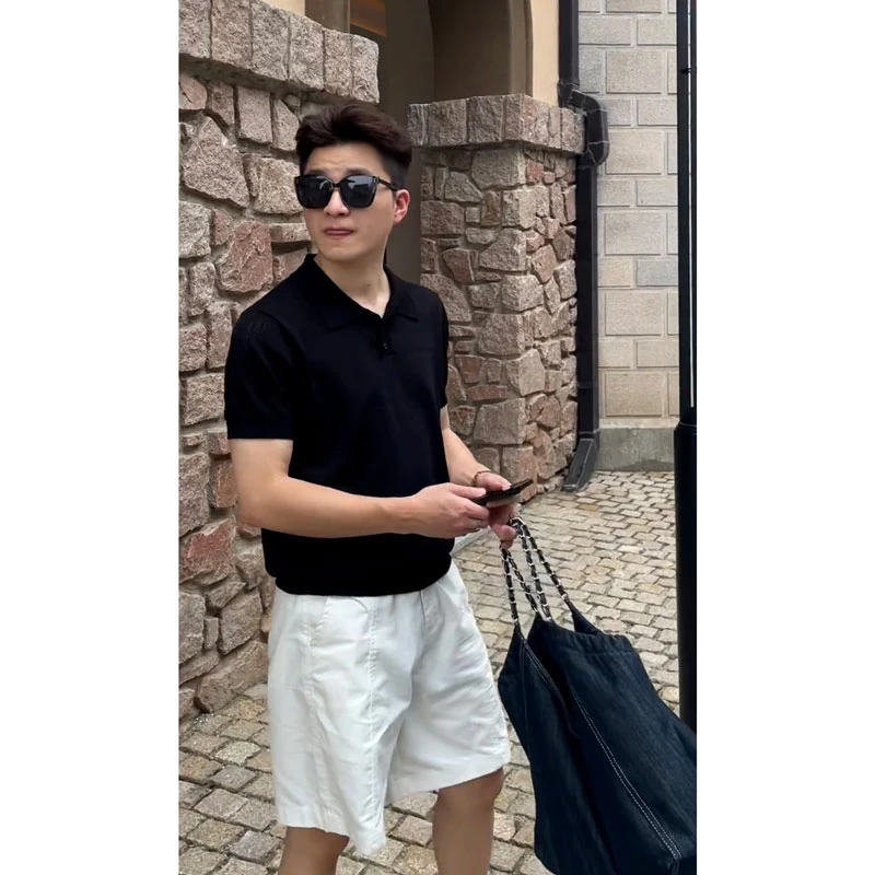 陈萬叁CHANWS简约白色短裤男士直筒夏季五分裤子老钱风直腿休闲裤