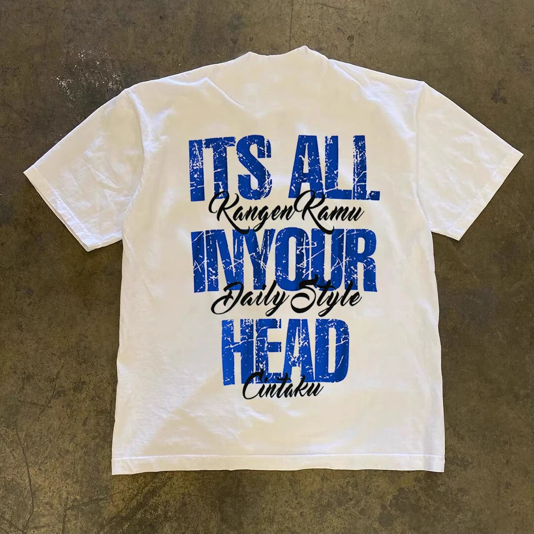 迪柯登港风潮牌纯棉短袖T恤男女同款宽松上衣秀禾原创设计高级感