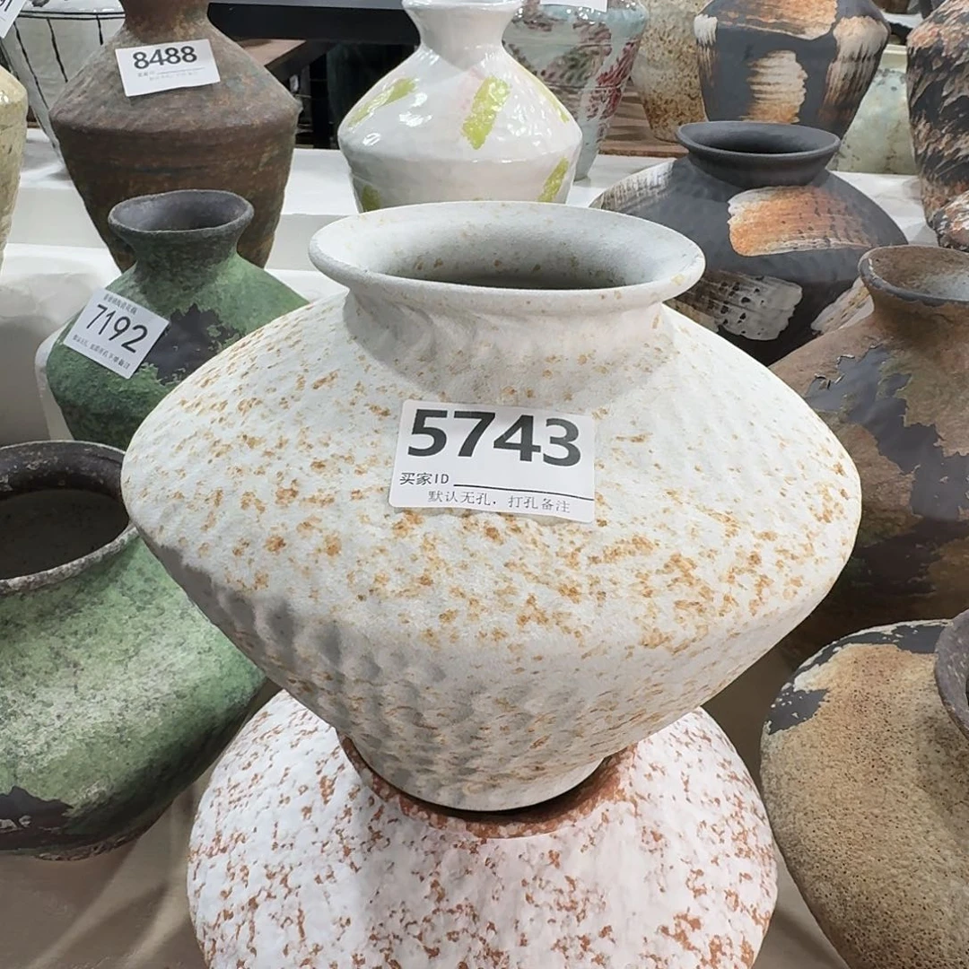 一***_陶摆件景德镇高温花瓶编码5743高23口10默认无孔