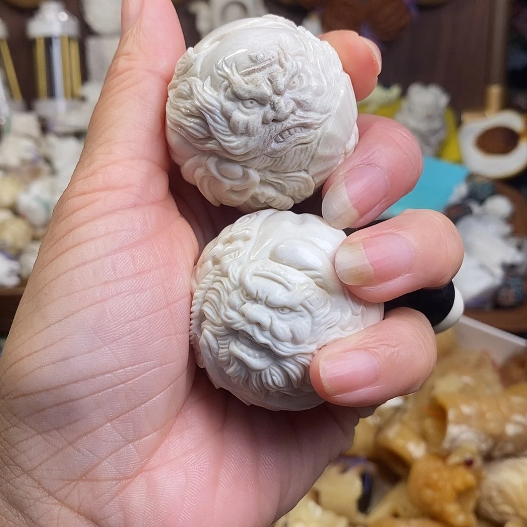 鹿骨把件22号钟馗手球不退换