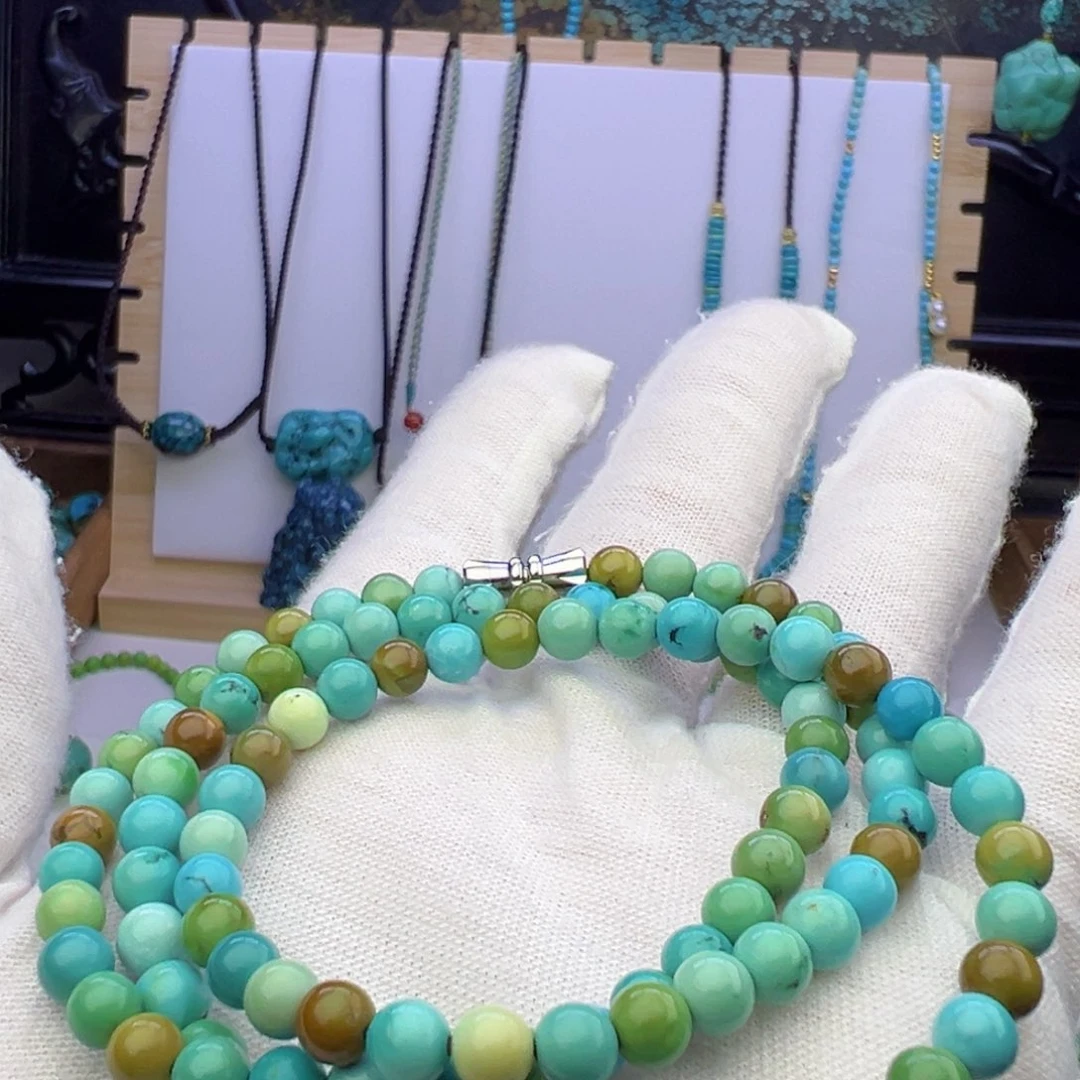 绿松石蓝料项链5.1mm兰