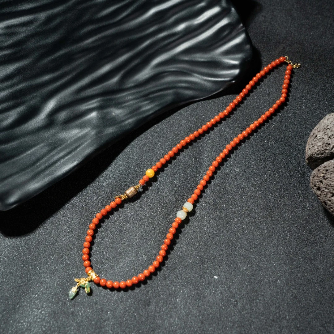 4mmY南红DIY项链 25100020398【多样性发一】