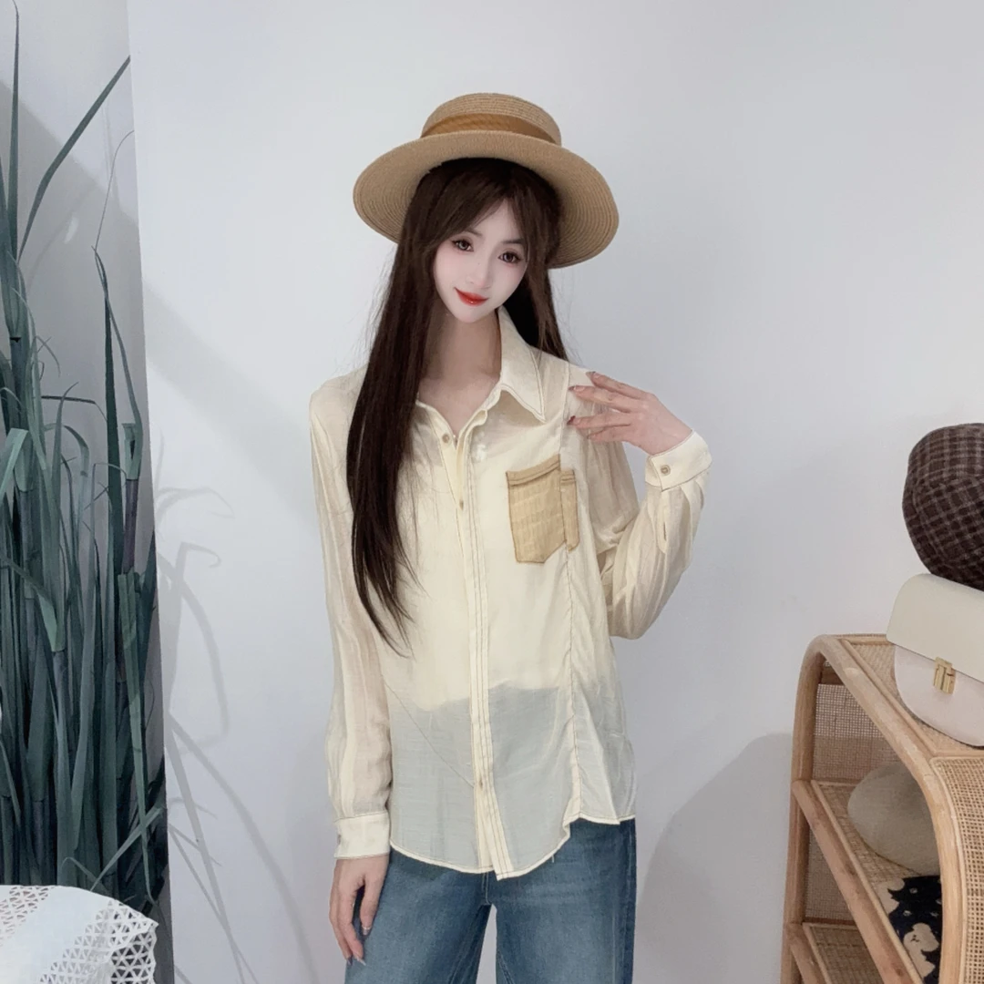 PA30073017复古文艺休闲风学院小众设计独特莱赛尔面料百搭款衬衣