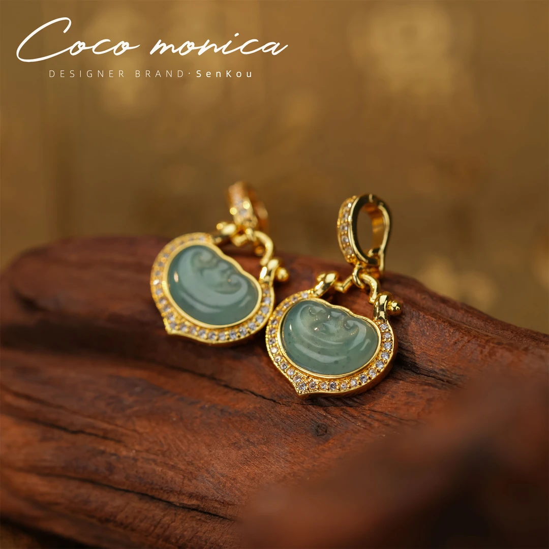 【小霞珠宝】翡翠 吊坠气质轻奢时尚百搭复古古风古法镶嵌AB610