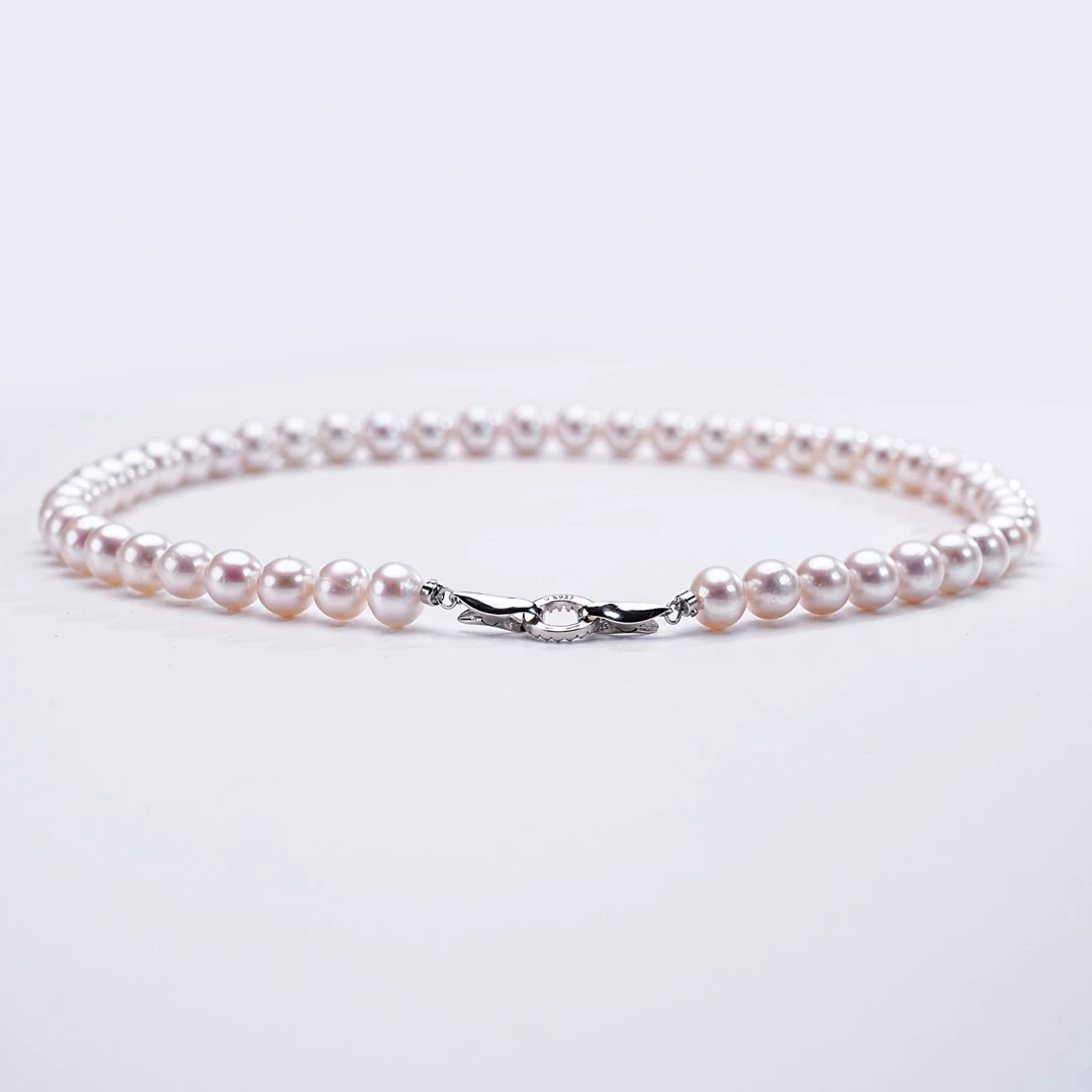 【稀有粉嘟嘟】天然无核淡水珍珠满串项链8-9mm