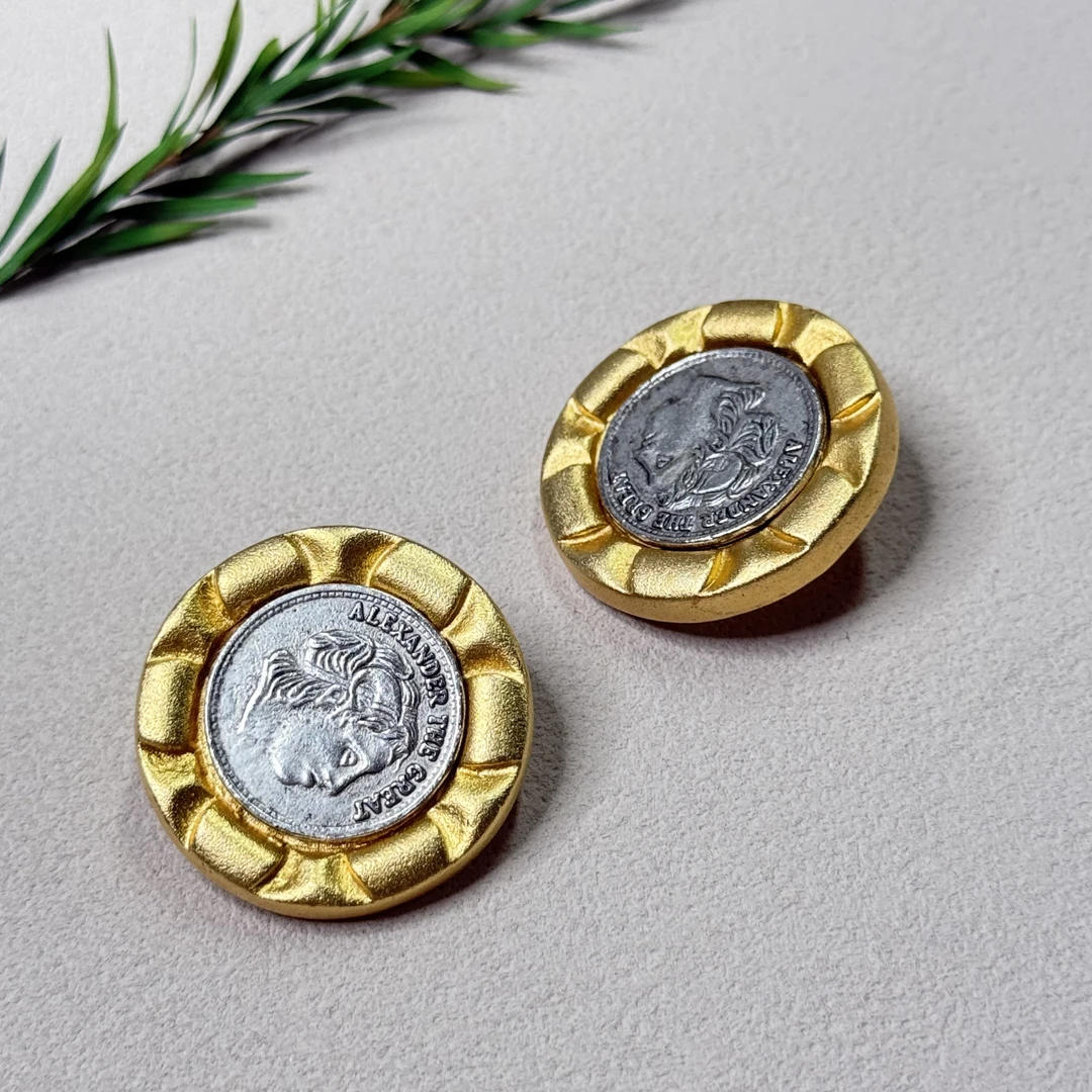 铜合金耳饰 【六六中古】孤品复古个性耳夹te2855