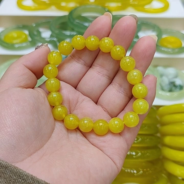 岫玉未镶嵌手链微瑕