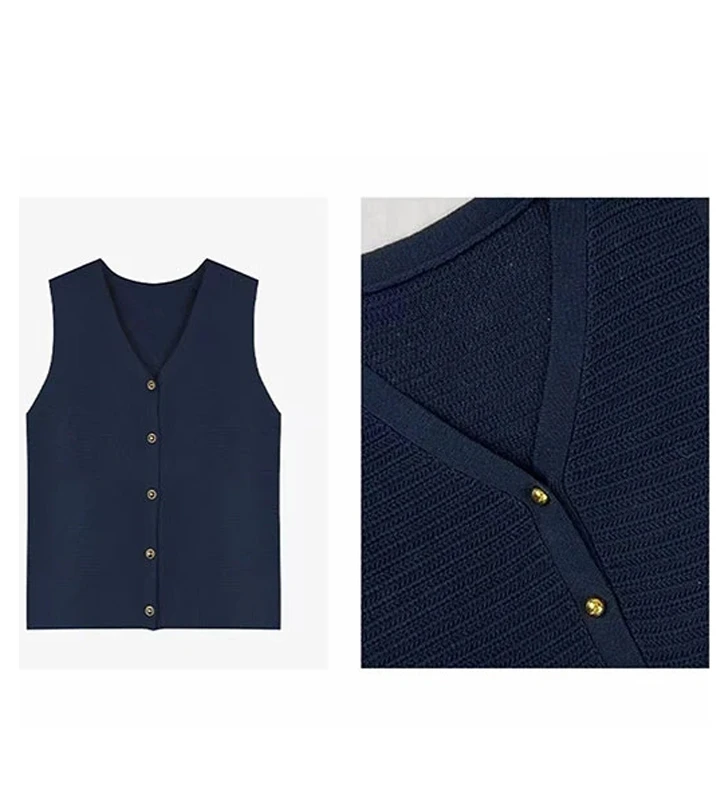 【法式小香马甲】2025年法式简约气质V领无袖针织衫百搭外穿马甲女