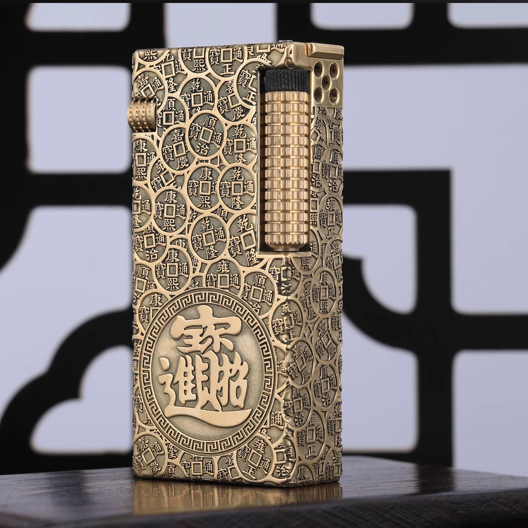 好运达天穹招财进宝高档雕刻煤油打火机男士送礼