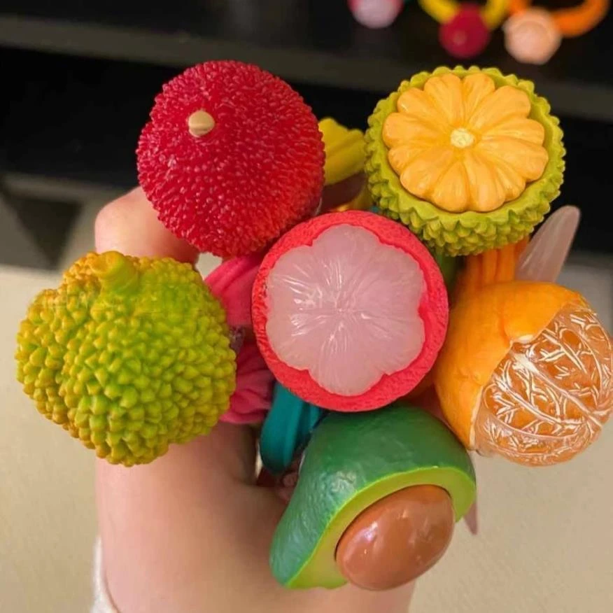 韩版高颜值彩色水果发圈超萌高饱和可爱头绳不伤发橡皮筋甜美百搭